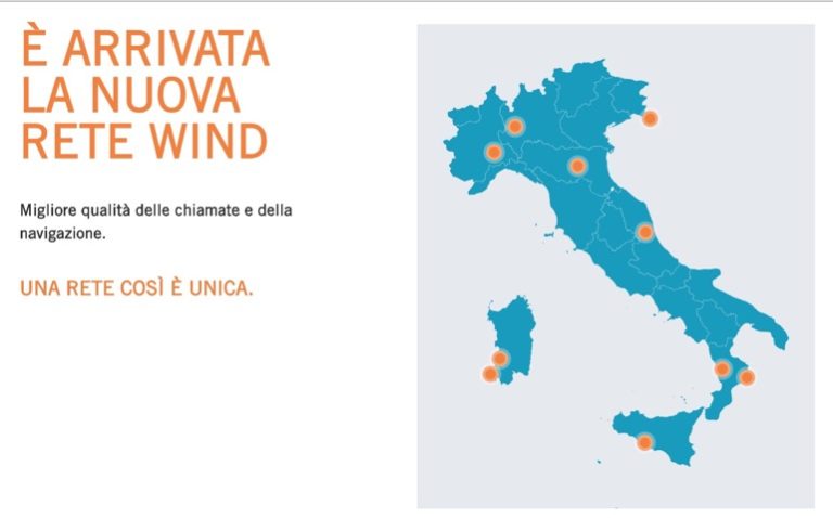 Wind-tre la mappa della rete unica