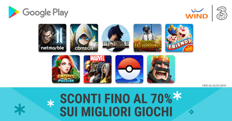 Wind Tre sconti Google Play